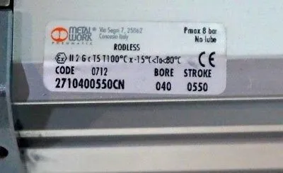 NEW METAL WORK PNEUMATIC 2710400550CN RODLESS CYLINDER