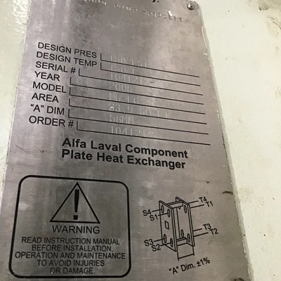 Alfa Laval M6-FC Plate Heat Exchanger – 33.9 Sq. Ft Stainless Steel