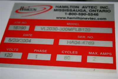 USED 2004 HAMILTON VL2030-300MFLB120