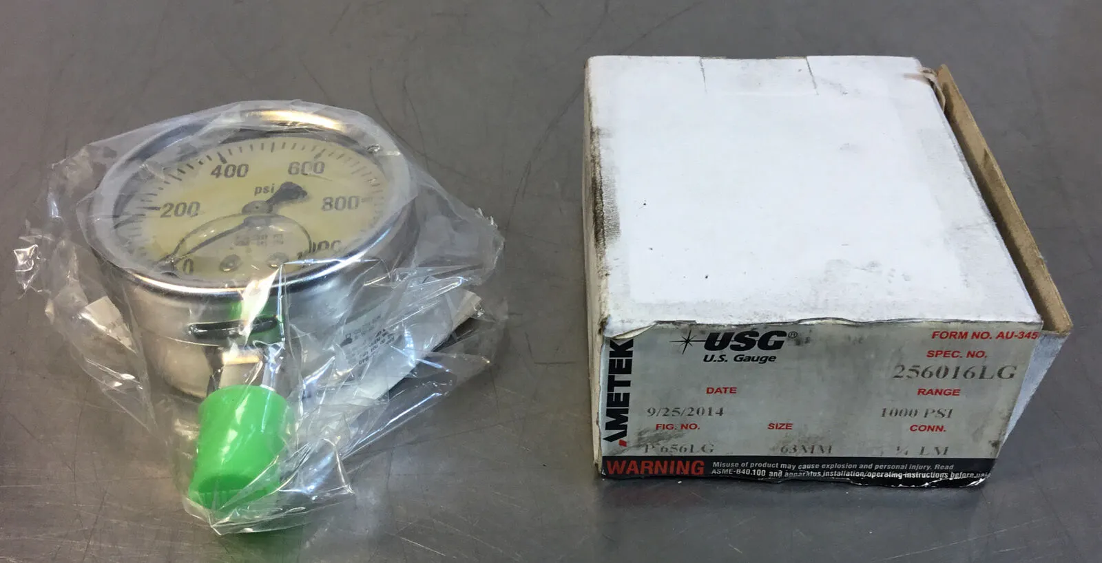 AMETEK 256016LG / P 656LG LIQUID FILLED GAUGE 1000PSI 1/4 LM 63MM 6D