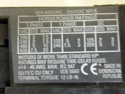 USED ALLEN BRADLEY 194R-NJ030P3 SER B