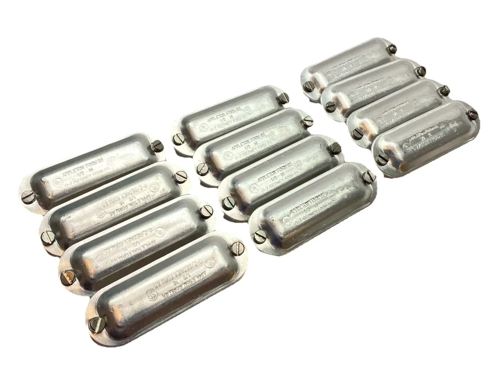USED APPLETON FORM 85 ALUMINUM CONDUIT BODY COVER 1/2" LOT OF 12