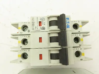 Eaton FAZ-D10/3-RT Circuit Breaker 3 Pole 415V 10A Lot of 2