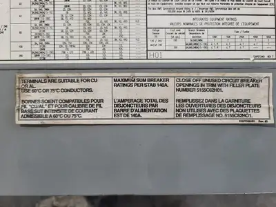 Used 2002 CUTLER-HAMMER POW-R-LINE 1A Switchgears British Columbia CA | Lenmark #913812