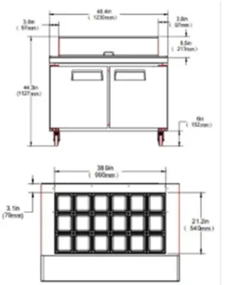 171-0589 48 Inch Mega Top Sandwich Prep Table