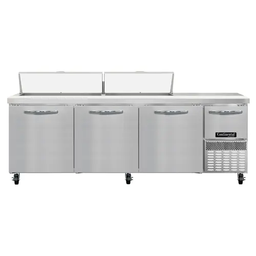 Continental RA93N18 93" Pizza Prep Table W/ Refrigerated Base, 115v