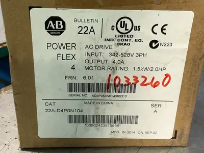 Used 2008 ALLENBRADLEY 22AD1P4N104 Variable Speed Drives Ohio US | HGR 24 #1326064
