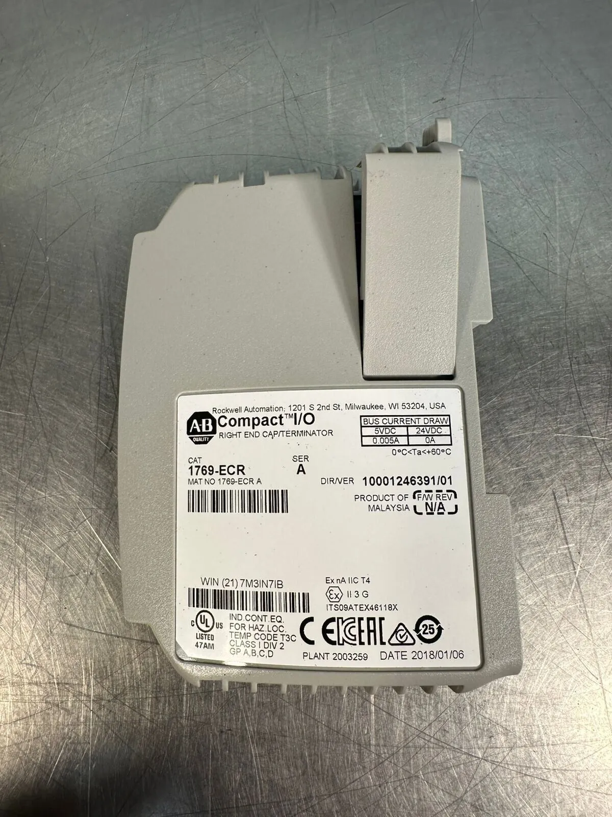 Used Allen-Bradley 1769-ECR Misc Electrical & Power Parts South Carolina US | Palmetto Automation #1519674