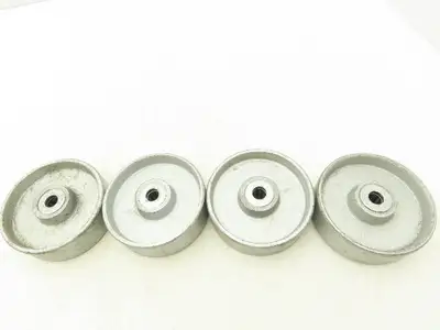 Albion 4x1.3" Cast Iron Steel Caster Wheel 4"Dia 1.3"Width 1/2"Bore  Lot of 4