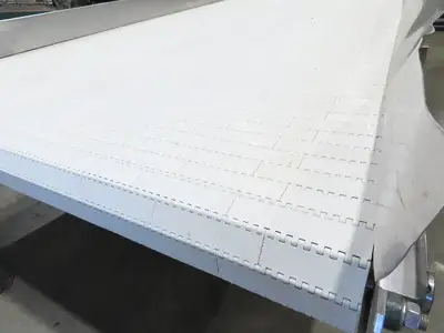 70"x 16' 9" Stainless Portable Incline Conveyor Mattop Belt Food Grade *No Drive