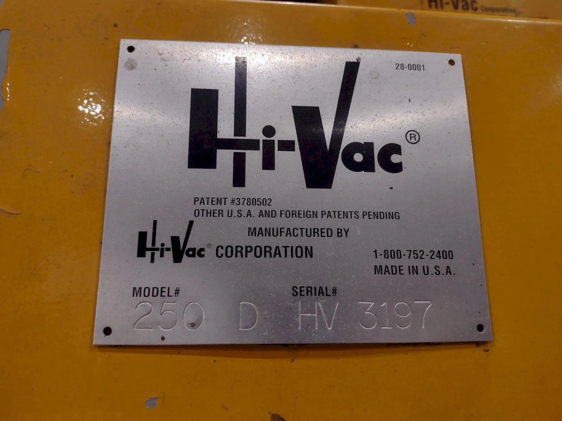 USED HI VAC 250 D