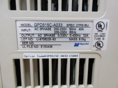 USED 1997 USED HAAS PARTS AND TOOLING MAGNETEK GPD 515C-A033 SPINDLE DRIVE