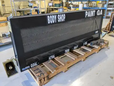 USED ELECTRO-MATIC PRODUCTS DOUBLE-SIDED ANDON DISPLAY INDUSTRIAL KPI