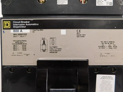 Used Square D MHL368001352 Circuit Breakers Ohio US | Equipment Recovery Corp. #1331134