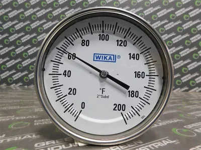 WIKA 0-200°F Bi-Metallic Dial Thermometer 15" Stem