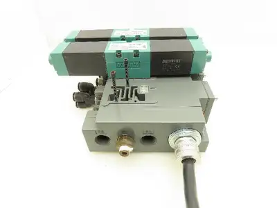 Numatics MK15 Pneumatic Solenoid Valve 3-Pos 24VDC Flexiblock 3-Station Manifold