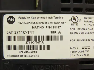 Allen Bradley 2711C-T4T PanelView Component 4" Touch Screen & 4-Key Input 24V