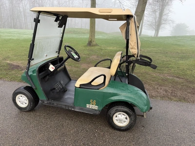 (1) 2017 E-Z-Go golf cart with a Kawasaki gas engine, model 625111G01, includes canopy, ball cover, ...
