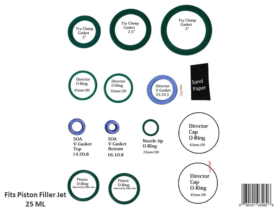 Consumable Kit (Viton) Fits Piston Filler Jet