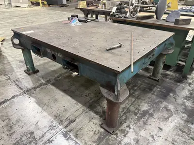 83" X 64" X 32" HEAVY DUTY STEEL LAYOUT TABLE W/ FORKLIFT SLOTS: STOCK #23560