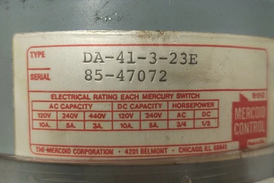 NEW Mercoid DA-41-3-23E