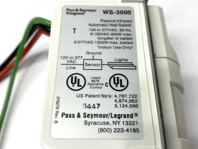 USED LEGRAND PASSIVE INFRARED WALL SWITCH
