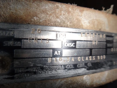 Powell 20" 900 lb Pressure Seal Gate Valve