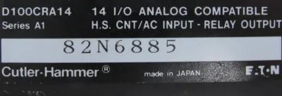 USED CUTLER HAMMER D100CRA14 PROGRAMMABLE CONTROLLER