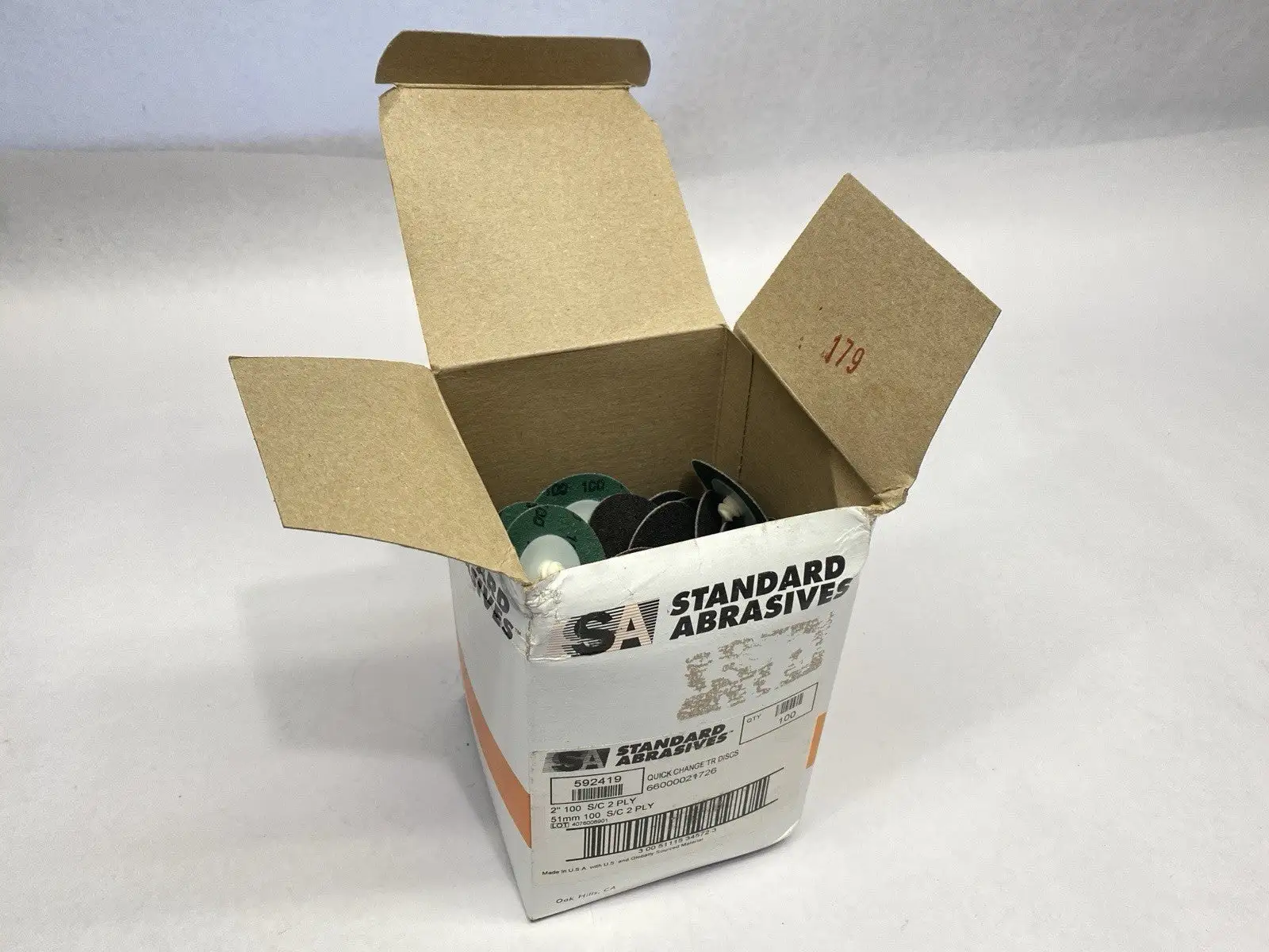 New | in-Stock 3M STANDARD ABRASIVES QUICK CHANGE SILICON CARBIDE 2 PLY DISC 2" BOX Quick Change | Maverick Industrial Sales #1105016