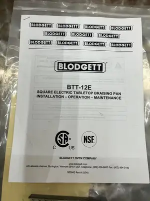 Blodgett BTT-12E 12 Gallon Electric Tilting Skillet/Braising Pan with Stand NEW
