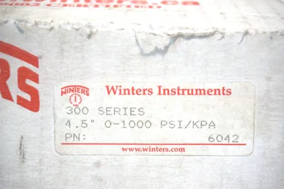 NEW WINTERS 6042 GAUGE 300 SERIES 4.5" 0-1000PSI