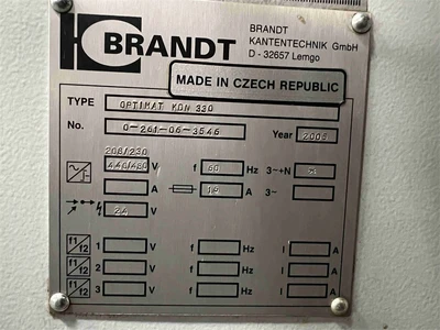 Used 2005 BRANDT OPTIMAT KDN 330 Edge Banders California US | MachineryMax #1402794