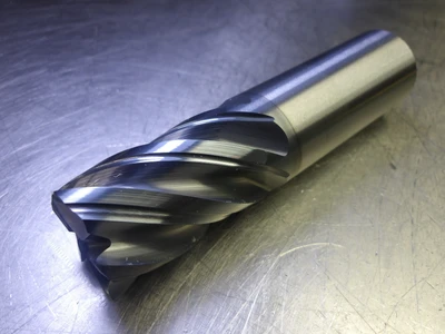 Bassett 1" 5 Flute Carbide CR Endmill 1" Shank .060" R B40486HL MSEV25R (LOC11)