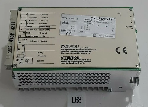 Used Schroff PSG 105 Power Supplies Indiana US | J&J Industrial Supply #524945