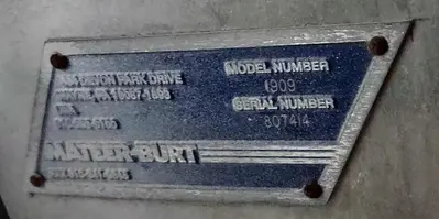 USED MATEER-BURT 909