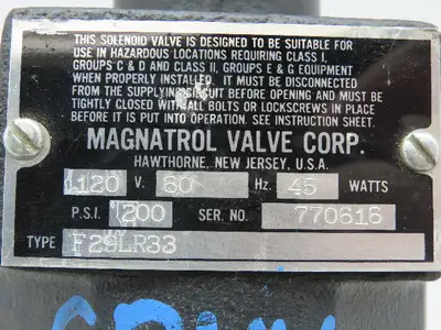 Magnatrol F29LR33 Bronze 2-Way Solenoid Control Globe Valve 3/4" NPT 200PSI 120V