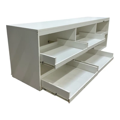 Six Cubby Tv Stand/ Media Console w/ 4 pull-out Shelves 8x2x3