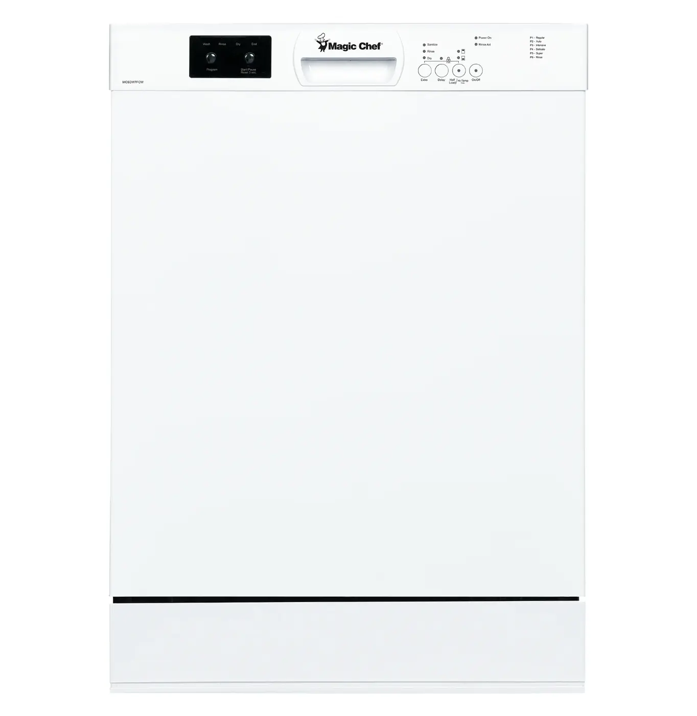 Magic Chef 24 IN. WHITE FRONT CONTROL BUILT-IN STAINLESS STEEL TALL TUB DISHWASHER