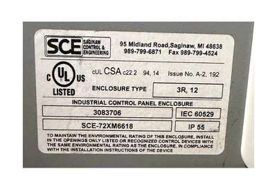 Used SCE SCE-72XM6618 Misc Electrical & Power Parts Kentucky US | Industrial Parts R Us Inc. #1306963