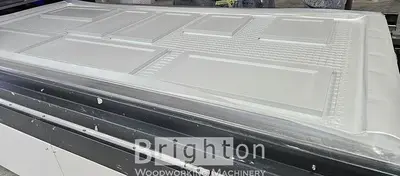 USED 2021 TAIAN ZHANHONG WOODWORKING MACHINERY CO. LTD. TM 3000H USED MEMBRANE PRESS WITH MULTI-ROLL PVC FOIL DISPENSER