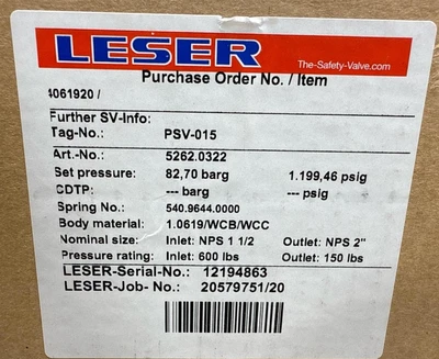 LESER _UNKNOWN_ Relief Valves | Fram Fram LLC (13)