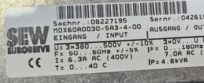 USED SEW MDX61B0030-5A3-4-00