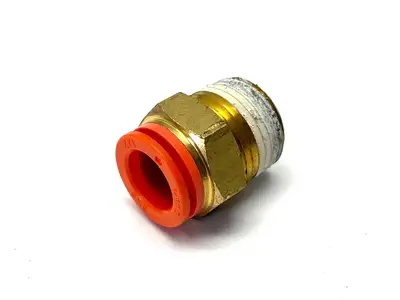 KQ2S13-37AS | SMC  Hex Head Connector Fitting 1/2" One Touch 1/2" NPT LOT OF 6 - Used