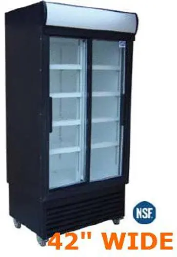 DOUBLE GLASS DOOR COOLER  42” WIDE