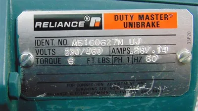 Reliance Electric M51C 0627N VJ Duty Master Unibrake Unit New NIB