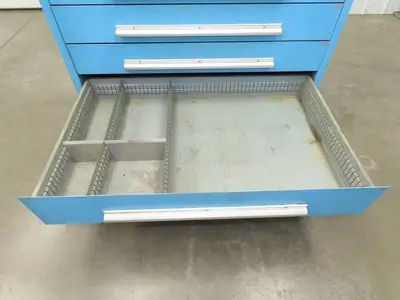 Nu-Era Modular Tool Storage Cabinet 10 Drawer 45x28x61" Stanley Vidmar Blue