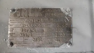 FALK ENCLOSED GEAR DRIVE SPEED REDUCER 3.44 RATIO 2050Y1-LD