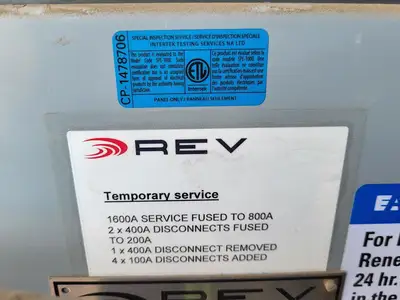Power Distribution Center (PDC), 1600A Main, 2-400A & 4-100A