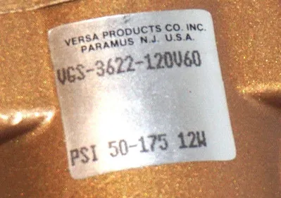NEW VERSA VGS-3622-120V60 3-WAY VALVE VGS3622120V60