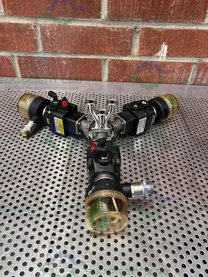 USED 3 ITT ADVANTAGE 4 WAY STAINLESS STEEL DIAPHRAGM VALVES W/ VALVE POSITIONER